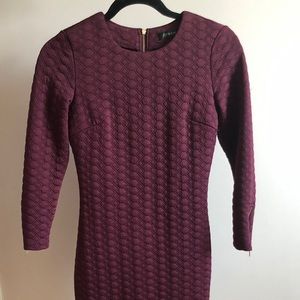 Burgundy thick material dress for fall